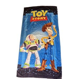 VINTAGE Disney Pixar TOY STORY Beach Towel 30x60 Woody Buzz Lightyear 90s